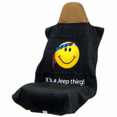 INSYNC Business Solutions Seat Armor Yellow Smiley Face Seat Towel (Black) - SA100JEPSFB